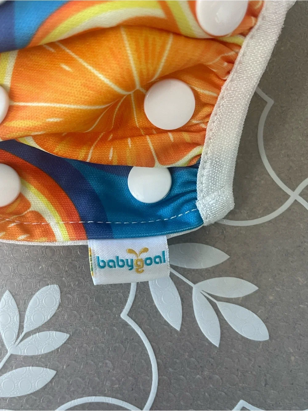 ALVABABY…..Reusable Diaper Cover in Blue with Fruit & Floral Prints